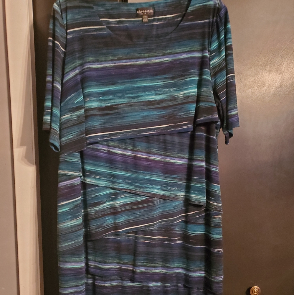 Flattering diagonal cut plus size dress